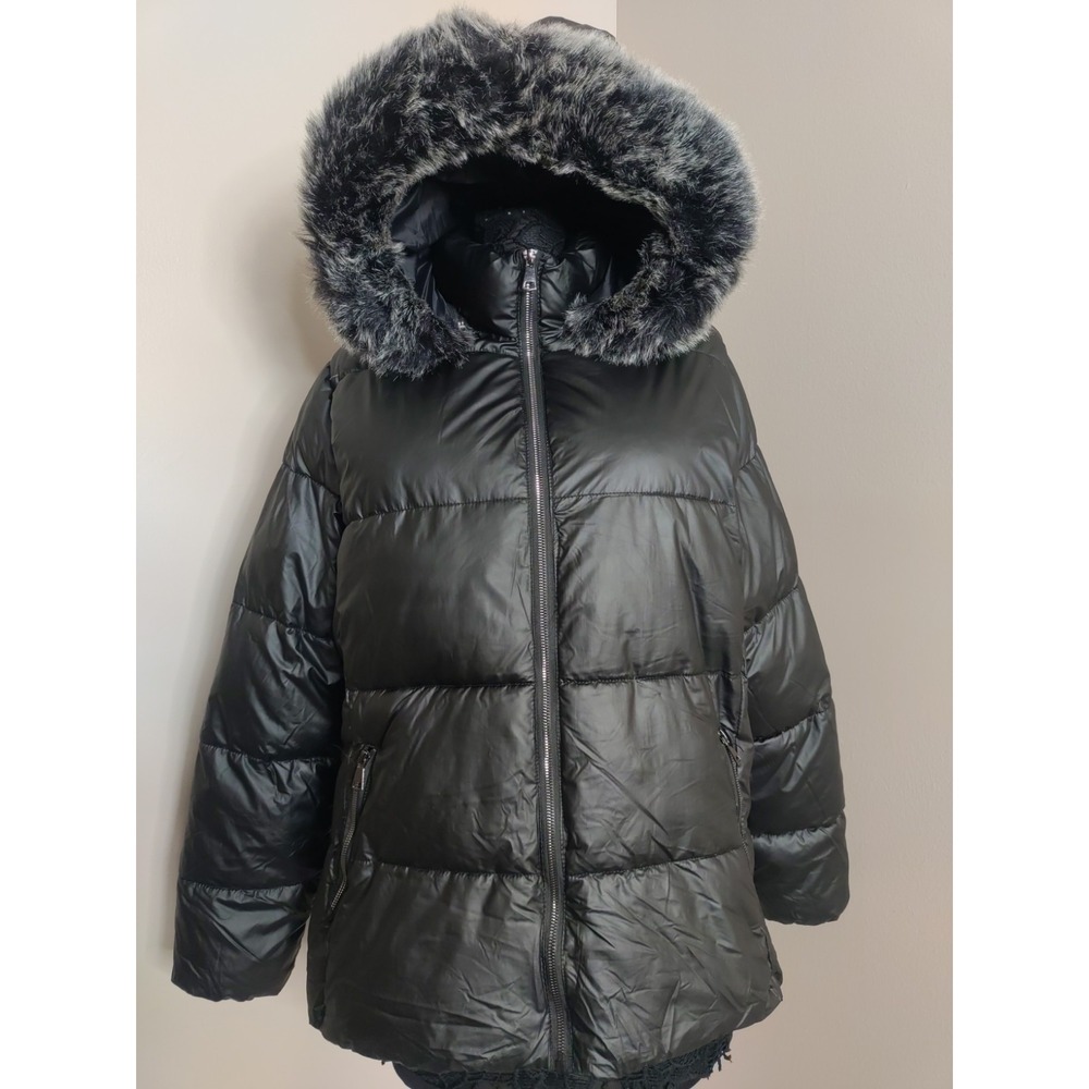 How Dare U Outerwear Women Black Puffer Hoodie Jacket HDP1030 Size 2X